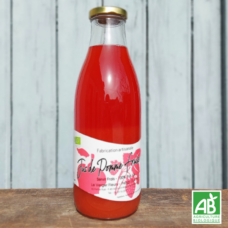 Jus de pomme fraise - Verger Fleury