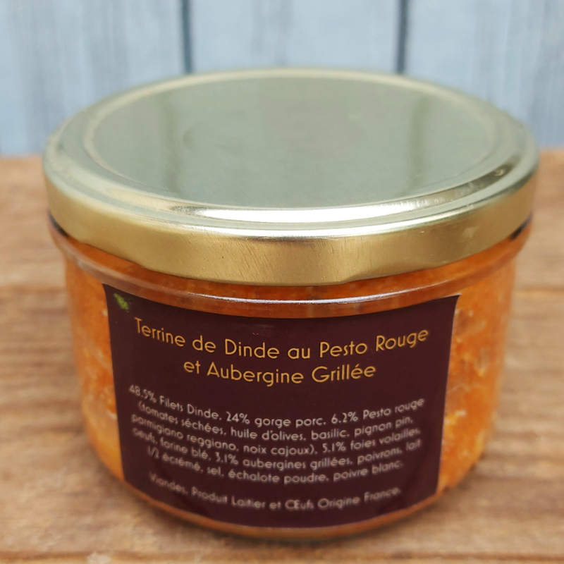 Terrine de Dinde au Pesto Rouge et Aubergine Grillée (180g)