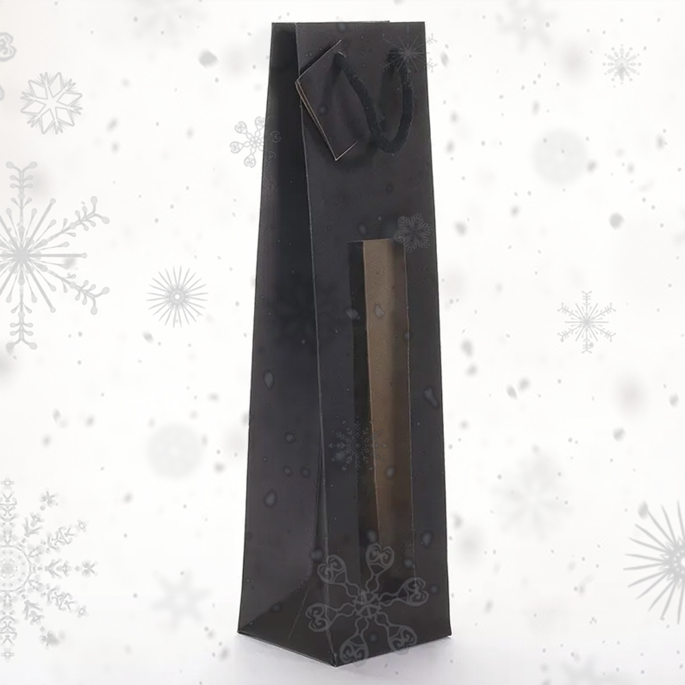 Sac noir 1 bouteille avec fenêtre