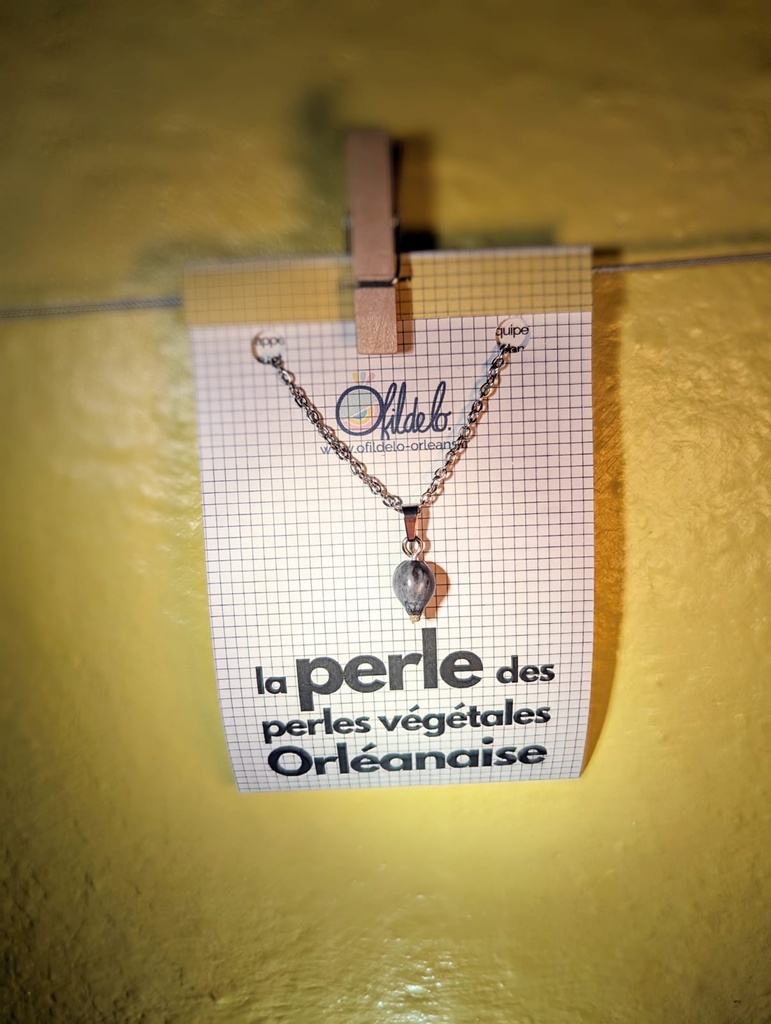 Collier perle végétale - acier