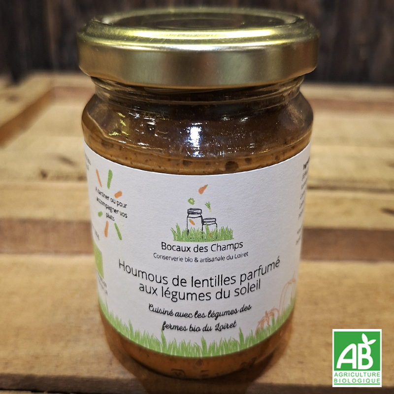 Houmous de lentilles aux légumes grillés