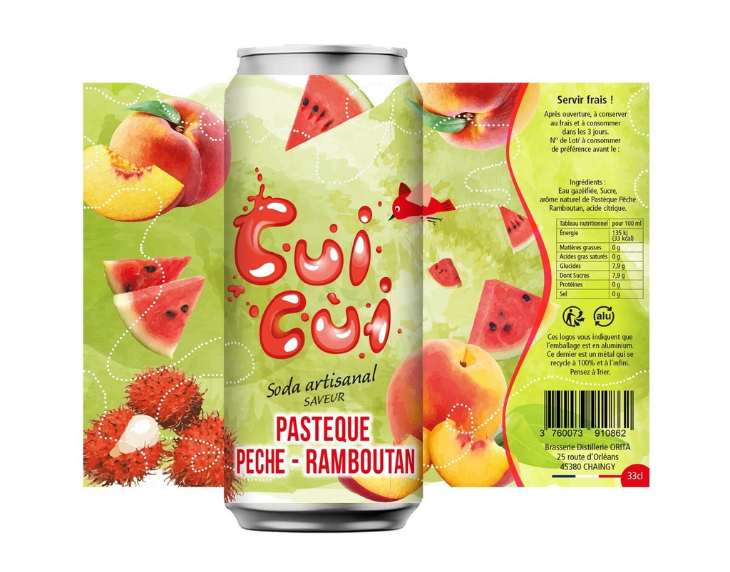 Pastèque Pêche Ramboutan "Cui-Cui" (33cl)