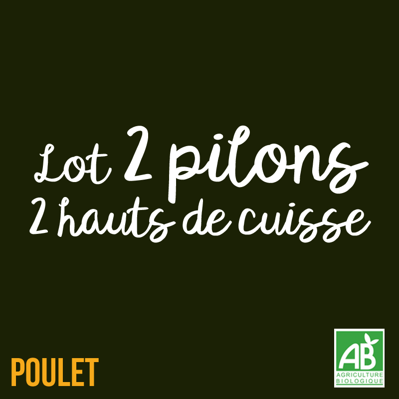 Poulet 2 hauts de cuisse + 2 pilons (0,831kg)