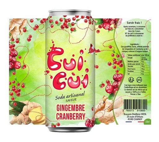 Gingembre Cranberry "Cui-Cui" (33cl)