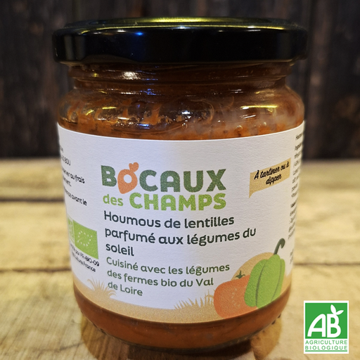 Houmous de lentilles aux légumes grillés